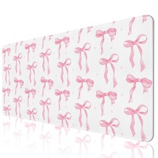 Pink Bow Girly XXL Large Mouse Pad Leather Desk Blotter Protector Waterproof picture