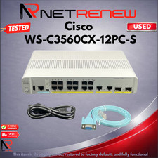 Cisco Catalyst 3560C WS-C3560CX-12PC-S  12x 1GB PoE+ RJ45 2x SFP 2x RJ-45 Switch picture