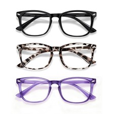 Blue Light Glasses for Boys Girls - 3 Pack Computer Glasses with Unbreakable ... picture