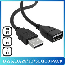 LOT USB Type A Male To Usb Type A Female 3FT 5FT 10FT Extension Cable Connector picture