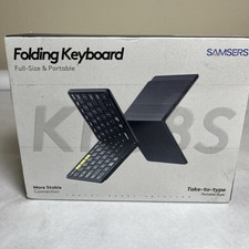 Samsers Full-Size Wireless Foldable Bluetooth Keyboard KF08S - Black Portable picture