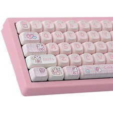 PBT 148 Keys Cute Keycaps Dye-Sublimation Bunny Keycaps Set MOA Profile for C... picture