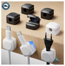Rotatable Cord Organizer Self-Adhesive Cable Clips 8 Pack Spring Design for picture