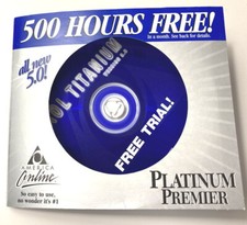 AOL America Online Platinum Premier Titanium 500 Hours Free Ver. 5.0 CD Vintage picture