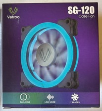 Vetroo SG-120 PC Case Fan Dual Ring WHITE LED 120mm Low Noise 7 Blades - 5 PACK picture