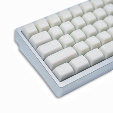 White Jade keycaps Set,Double Shot PBT keycaps 60 75 100 pecent,Ceramic Cream... picture