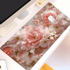 Large Romantic Rose Mouse Pad – Soft Floral Design with Non-Slip Rubber Base ▧ picture
