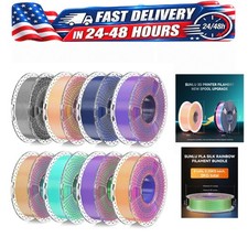 SUNLU Silk PLA Filament Bundle 1.75mm Dual & Triple Color 8 Spools 2kg picture