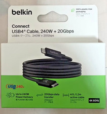Belkin Connect USB4 Cable 240W + 20Gbps 4FT/1.2M Thunderbolt 4 Genuine Guarantee picture