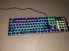 AULA F2088 Typewriter Style Mechanical Gaming Keyboard Rainbow LED + Wrist Rest picture