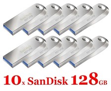 10x SanDisk Ultra Luxe USB 3.1 128GB - Metal Flash USB Drive SDCZ74-128G 150MBs picture
