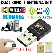 Lot of 10 x AC600 Mbps Dual Band 2.4/5Ghz Wireless USB Mini WiFi Network 802.11 picture
