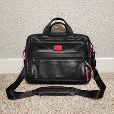 TUMI Alpha 2 Black Red Accent Leather 15