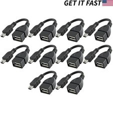 10pcs USB 2.0 A Female to Mini 5 Pin USB B Male OTG Host Adapter Cable Tablet PC picture