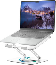 Laptop Stand 360 Degree Rotating Multi-Angle for 10 17 Inch White, Adjustable picture