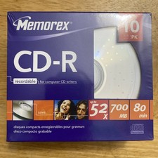 Memorex CD-R 52x 700MB/80 Minutes/10 Pack/BRAND NEW SEALED picture
