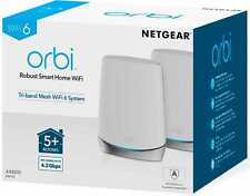 **BRAND NEW** NETGEAR Orbi AX4200 Tri-Band Mesh Wi-Fi 6 Router (RBK752) picture