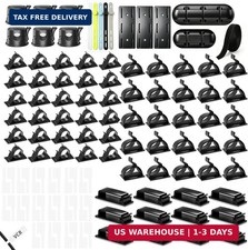 Gaming Desk Cable Management Kit 114PCS - 360° Spring Clips, Heavy-Duty Power St picture