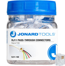 RJ11-100 CAT3 RJ11 Pass-Through Connectors for Telephone Cables (Pack of 100) picture