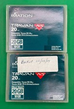 Lot of 2 Imation Travan NS 20GB Data Backup Tape Cartridges w/Cases TC picture