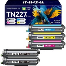TN227 tn-227bk/c/m/y high Yield Toner Cartridge 5 Pack(with chip) picture