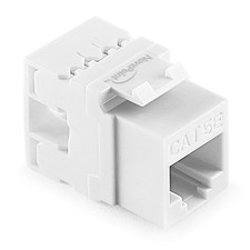 NavePoint 180 Degree Cat5e Keystone Jack, RJ45 Ethernet, Type 110 White, 50-Pack picture