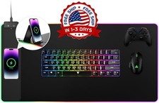 Alfombrilla de ratón RGB para juegos con soporte de carga, resistente al agua US picture