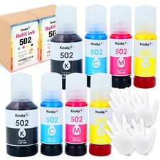 8PK Bulk KOALA 502 Ink Compatible with ET 4760 2850 2760 3760 4850 2750 522 2803 picture