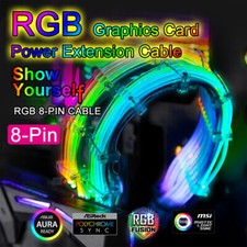 8-Pin RGB Power Extension Cable 300mm LED Luminous Addressable 5V RBW ATX DIY PC picture