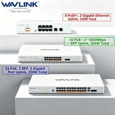 Wavlink 28/18/10 Port Gigabit Ethernet Switch PoE+ Desktop/ Rackmount Unmanaged picture
