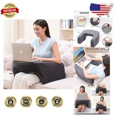 Extra Large Reading Pillow with Arms, Memory Foam Lap Desk, Dark Grey, Side P... picture