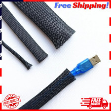 3M PET Expandable Braided Wire Sleeve Cable Protector Black Cord Cover picture