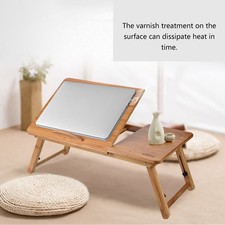 Portable Foldable Bamboo Laptop Stand Bed Desk with Cup Holder & Read picture