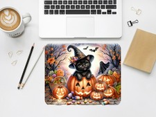 Halloween Cat Mouse Pad, Personalized Desk Accessory picture