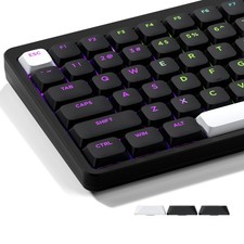 XVX Low Profile Black Keycaps, Shine Through Keycap Sets, Double Shot PBT Key... picture