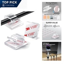 100pcs Clear Small Cable Clips Adhesive Wire Holders for Ethernet USB HDMI TV picture