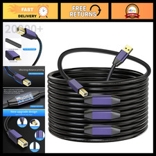100ft Active USB 2.0 Printer Cable A-Male to B-Male High Speed for Printers & Sc picture