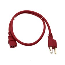 Red 3FT COMPUTER POWER SUPPLY AC CORD CABLE WIRE FOR HP DELL ACER DESKTOP PC SYS picture