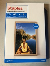 Staples Premium Glossy Photo Paper 4x6 60 Sheets New NIB 72lb Inkjet Printer  picture