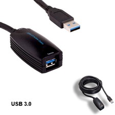 Kentek Black 16' ft Super Speed USB 3.0 Active Repeater Cord 5Gbps Data Transfer picture
