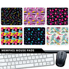 Retro #4 - MOUSE PAD - 80s 90s Memphis Style Neon Abstract Geometric Shapes Gift picture