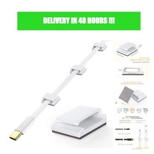 AGPTEK 100 PCS Adhesive Cable Clips White Wire Organizer for Ethernet picture