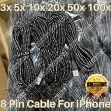 Bulk Lot Braided USB Cable 6ft For iPhone 14/13/12/11/X/8/7/6/5 Fast Charge Cord picture