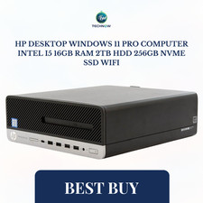 HP Desktop Windows 11 Pro Computer Intel i5 16GB RAM 2TB HDD 256GB NVMe SSD WiFi picture