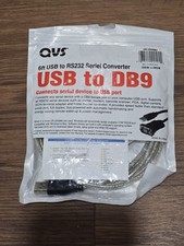 QVS UR-2000M2 6ft USB Type A Male to RS-232 DB9 Serial Converter Cable picture
