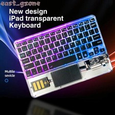 Transparent RGB Backlight with Touchpad Wireless Keyboard for iPad Tablets picture