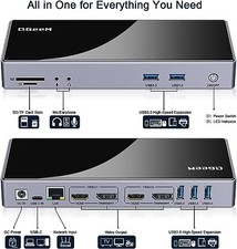 QGeeM USB 3.0 Docking Station,Single 5K/Dual HDMI DispalyPort 4K@60Hz Display - picture