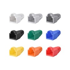6mm Hole Dia Multi Color RJ45 Boots Cover Anti-Dust for Cable CAT5e CAT6e 100Pcs picture