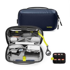 tomtoc Electronic Organizer Accessory Tech Pouch for MacBook M, Navy Blue picture