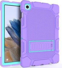 Hybrid Shockproof Rugged Case with Kickstand for Galaxy Tab A8 10.5, Purple+Gree picture